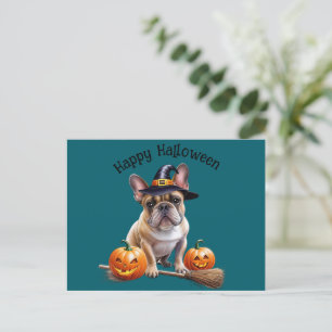 Französische Bulldogge Halloween Postkarte