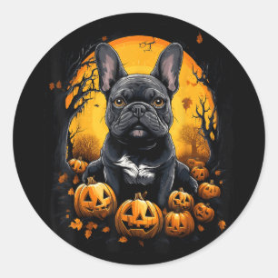 Französische Bulldogge Halloween Runder Aufkleber