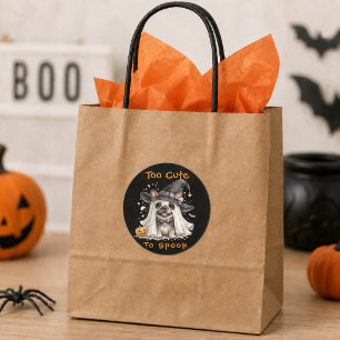 Französische Bulldogge Halloween Süße Hexe Runder Aufkleber