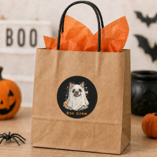 Französische Bulldogge Halloween Süßer Geist Boo C Runder Aufkleber