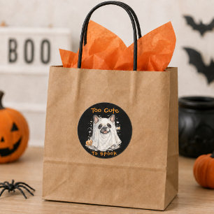 Französische Bulldogge Halloween Süßer Geist Runder Aufkleber