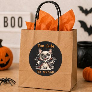 Französische Bulldogge Halloween Süßer Vampirflede Runder Aufkleber