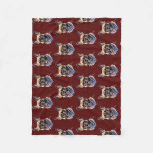 Französische Bulldogge Halstuch Labor Day Bulldog Fleecedecke