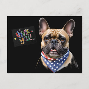 Französische Bulldogge Halstuch Labor Day Bulldog Postkarte