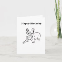 Französische Bulldogge Happy Birthday Karte