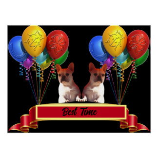 Französische Bulldogge Happy Day French Bulldog Poster