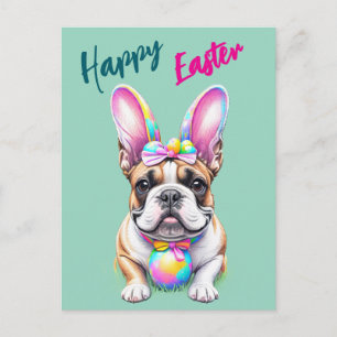 Französische Bulldogge Happy Easter French Bulldog Postkarte