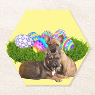 Französische Bulldogge Happy Easter French Bulldog Untersetzer