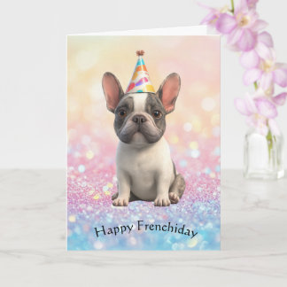 Französische Bulldogge "Happy Frenchiday" Karte