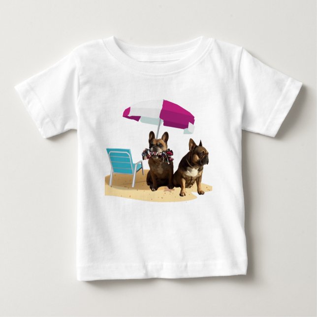 französische Bulldogge happy Summer Baby Shirt (Vorderseite)