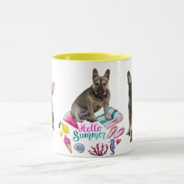 Französische Bulldogge Happy Summer French Bulldog Tasse