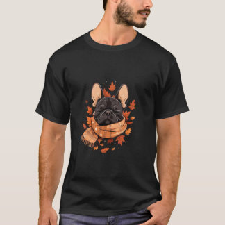 Französische Bulldogge Herbst Herbst Verliert Ernt T-Shirt