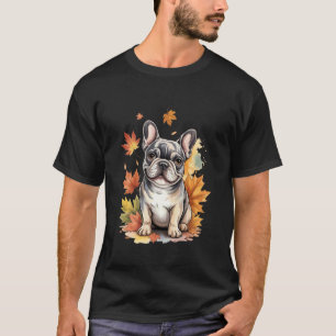 Französische Bulldogge Herbstblätter Süße Hunde Li T-Shirt