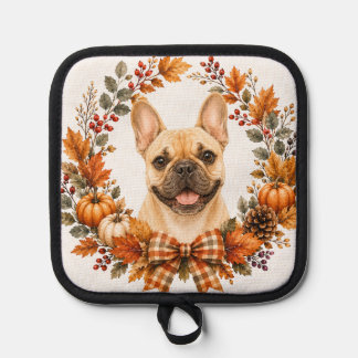 Französische Bulldogge Herbstkranz Topflappen