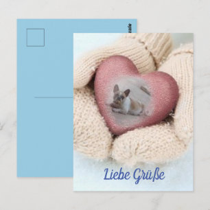 Französische Bulldogge Herz French Bulldog Postkarte
