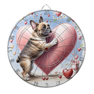 Französische Bulldogge Herzsprung French Bulldog Dartscheibe