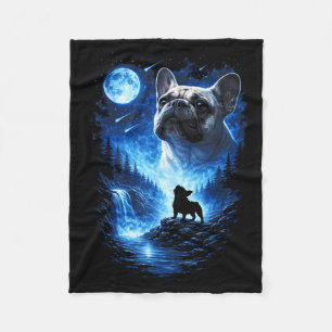 Französische Bulldogge heult den Mond sternklare N Fleecedecke
