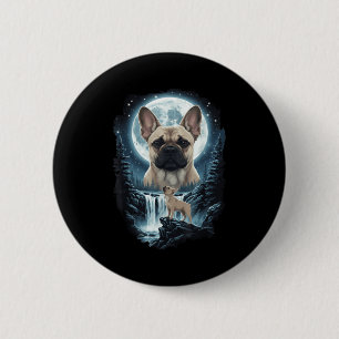 Französische Bulldogge heult zum Mond Meme 90er Ti Button