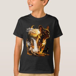 Französische Bulldogge heult zum Mond Meme 90er Ti T-Shirt