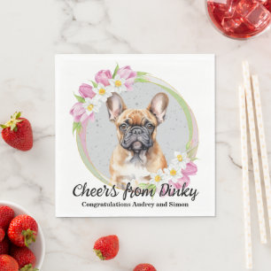 Französische Bulldogge Hochzeitsservietten mit Hun Serviette