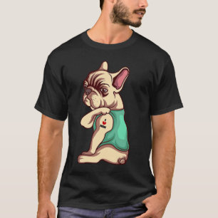 Französische Bulldogge Hund Ich liebe Mama Tattoo T-Shirt