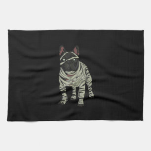 Französische Bulldogge Hund Mumie Halloween-Gesche Geschirrtuch