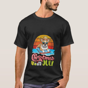 Französische Bulldogge Hund Schwimmt Im Sommerpool T-Shirt