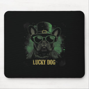 Französische Bulldogge Hund - St. Patrick's Day Sa Mousepad