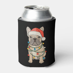 Französische Bulldogge Hund Weihnachtsmann Hut Fro Dosenkühler