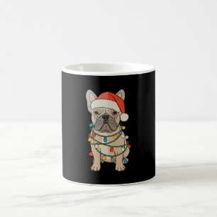 Französische Bulldogge Hund Weihnachtsmann Hut Fro Kaffeetasse