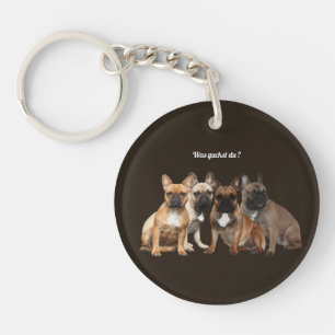 Französische Bulldogge Hundefamilie  Schlüsselanhänger