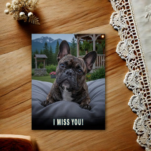 Französische Bulldogge Ich vermisse dich Postkarte