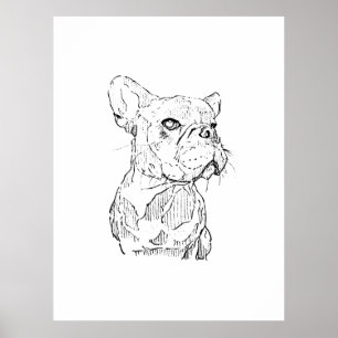 Französische Bulldogge Illustration, Personalisier Poster