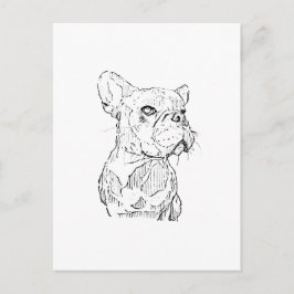 Französische Bulldogge Illustration, Personalisier Postkarte