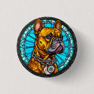 Französische Bulldogge im Ornament-Design Button
