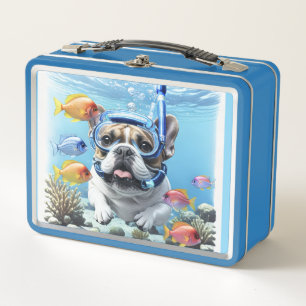 Französische Bulldogge im Urlaub French Bulldog Metall Brotdose