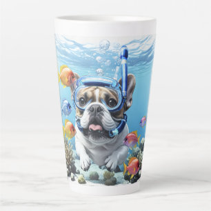 Französische Bulldogge im Urlaub French Bulldog Milchtasse