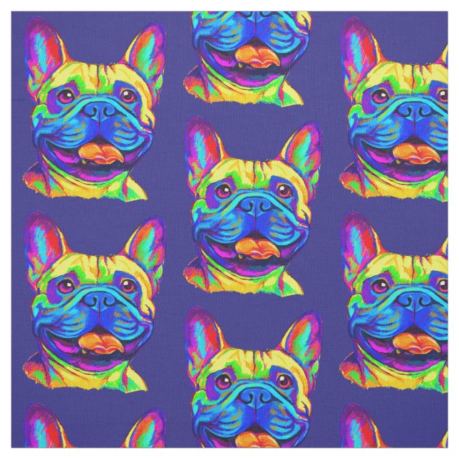 Französische Bulldogge in den Farben Stoff (Muster)