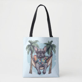 Französische Bulldogge in hawaiianischem Oberteil