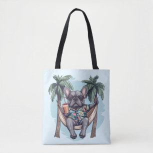 Französische Bulldogge in hawaiianischem Oberteil