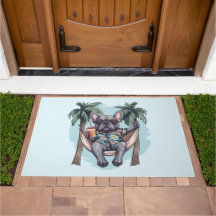 Französische Bulldogge in hawaiianischem Oberteil
