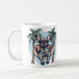 Französische Bulldogge in hawaiianischem Oberteil Kaffeetasse