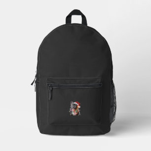 Französische Bulldogge in Santa-Hut eingewickelt i Bedruckter Rucksack