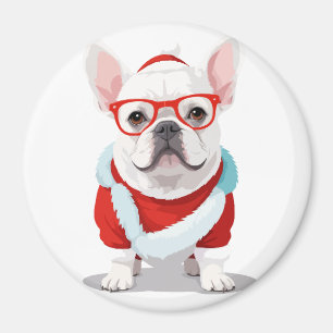 Französische Bulldogge in Santa Kostüme Kostbare K Magnet