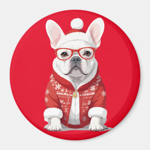 Französische Bulldogge in Santa Kostüme Kostbare K Magnet