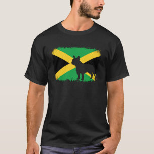 Französische Bulldogge Jamaika Jamaikanische Flagg T-Shirt