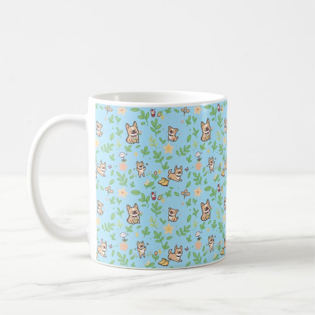 Französische Bulldogge Kaffeetasse Frühling Floral (Links)