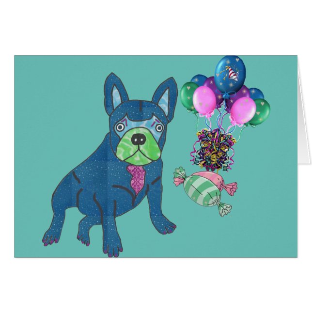 Französische Bulldogge Karte (Vorderseite (Horizontal))