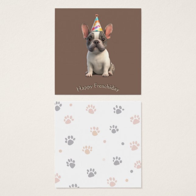Französische Bulldogge Karte (Vorne & Hinten)