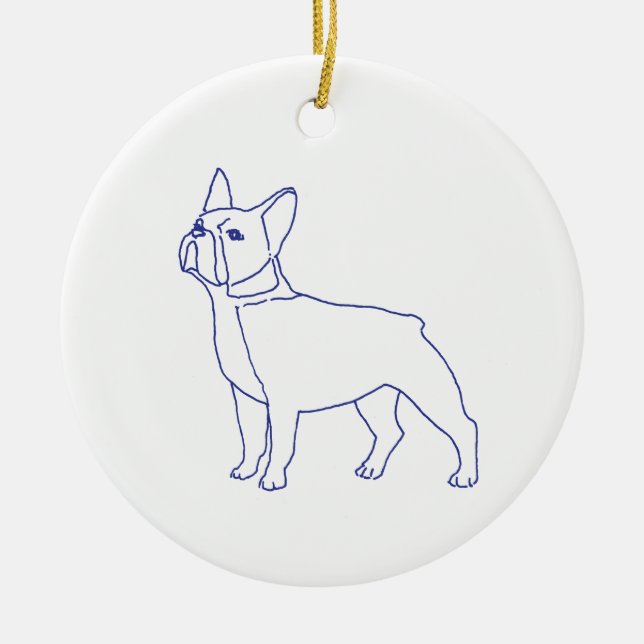 Französische Bulldogge Keramik Ornament (Vorne)